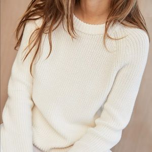 Jenni Kayne Cotton Fisherman Sweater Like New!